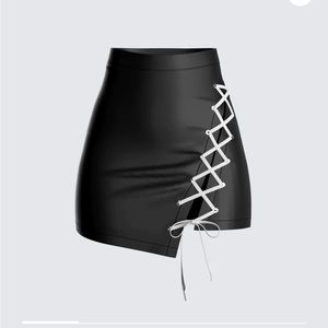 Finese Charlie Vegan Leather Mini Skirt
